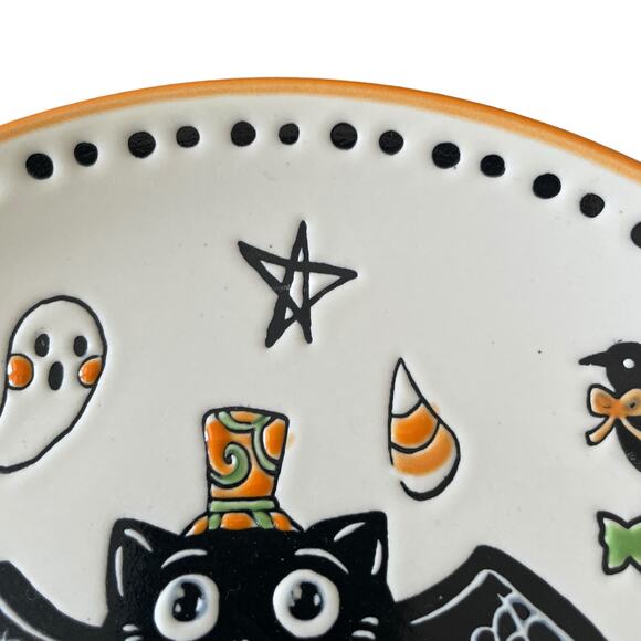 Eli + Ana Halloween CREEP SHOW Salad Plates 8in Set 2 Ceramic Vintage Inspired - Picture 10 of 10